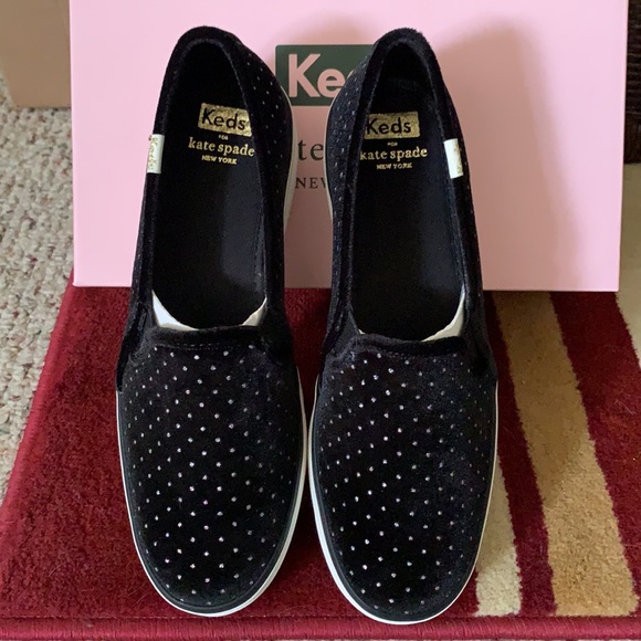 Kate Spade Velvet Glitter Triple Decker Shoes - Picture 4 of 13